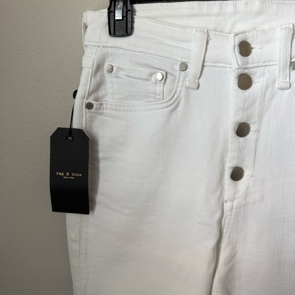 Rag & Bone Nina High High Rise Ankle Skinny Jeans White 29 - Picture 4 of 11